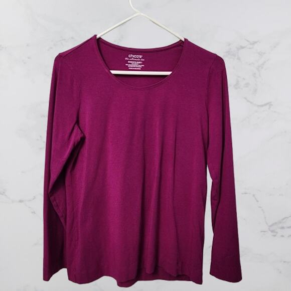 Chico's Purple Ultimate Tee Size Medium Long Sleeve - Picture 1 of 3